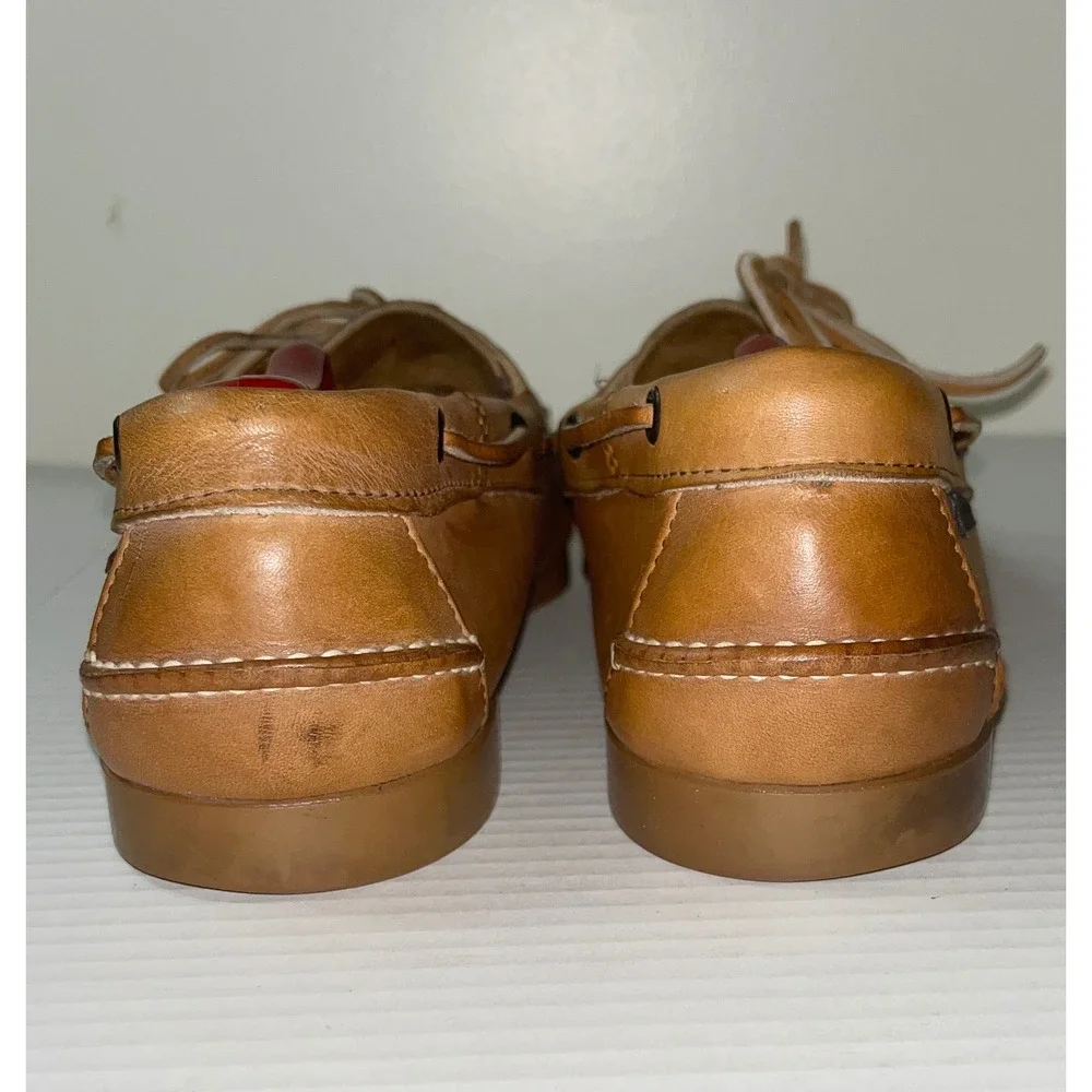 Sebago Docksides Boat Shoes Mens 11.5 Caramel Tan Leather Nautical Loafers